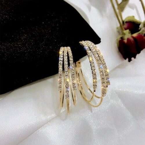 Hoop Earrings Hyperbloe Earrings for Women Girls Trendy C-Shaped Circle Earrings Hollow Large Circle Earrings Jewelery
