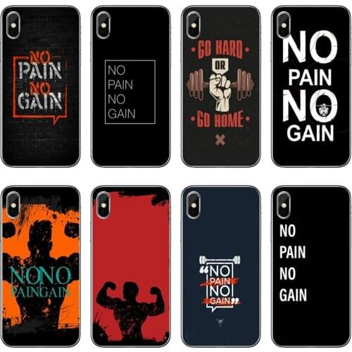 No Pain No Gain Gym Fitness Silicone Phone Case For Huawei P40 P30 P20 Pro P10 P9 Lite Y5 Y6 Y7 Y9 P Smart Plus 2018 2019