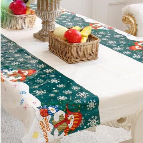4PCS New Christmas disposable tablecloth cartoon Christmas tree old snowman PVC high quality products Christmas party general