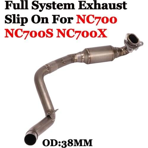 Slip On For Honda NC700 NC750X NC750S NC700X DCT Full Motorcycle Exhaust System Front Middle Connect Link Tube Escape Muffler