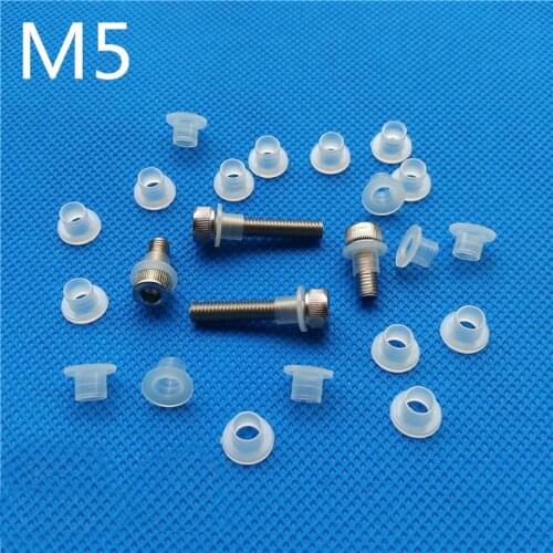 M5 Transistor Plastic Washer Insulation Bush Nylon Step T type Bushing Ring White 30/50PCS