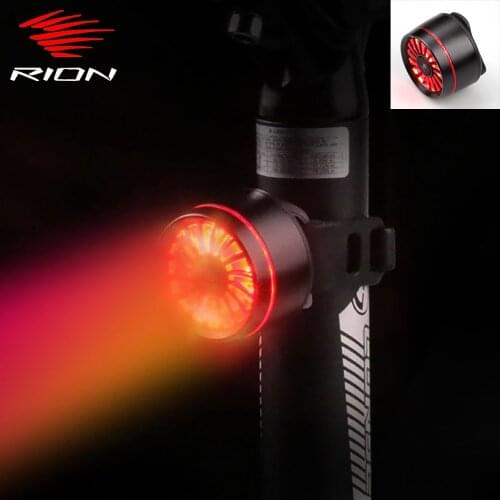 RION Bicycle Cycling Taillight Brake Sensing Light Start/Stop Bike Rear Lights IP 65 Waterproof LED USB Charging Accessories