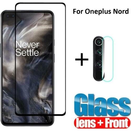 [2in1] For OnePlus Nord 5G Full Tempered Glass Screen Protector and Camera Lens Screen Protectors for OnePlus Nord