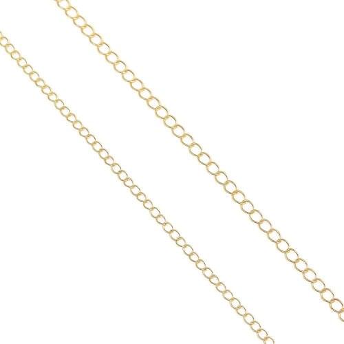 1meter 3/4 mm 18K Gold Plated Open Link Ring Extended Extension Bracelet Chains Tail Extender Chain For Jewelry Making Supplies