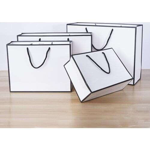 10pcs Clothing cosmetic shopping paper bag candy packaging gift box коробка упаковка White Gift Bag customize papieren zakjes