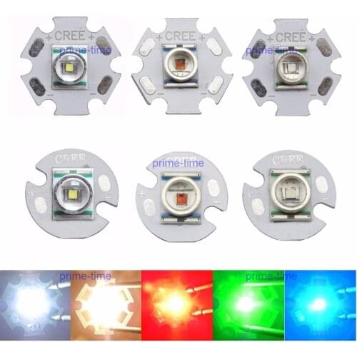 10PCS Cree XR-E XRE Q5 Warm White Red Blue Green Yellow High Power LED Light 16mm Or 20mm PCB