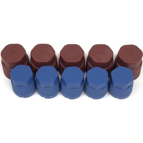 10Pcs M9x1 M10x1.25 A/C Service Port Valve Adapter Cap for Toyota Nissan Honda Acura Cadillac Ford Mercury Charging Port Caps