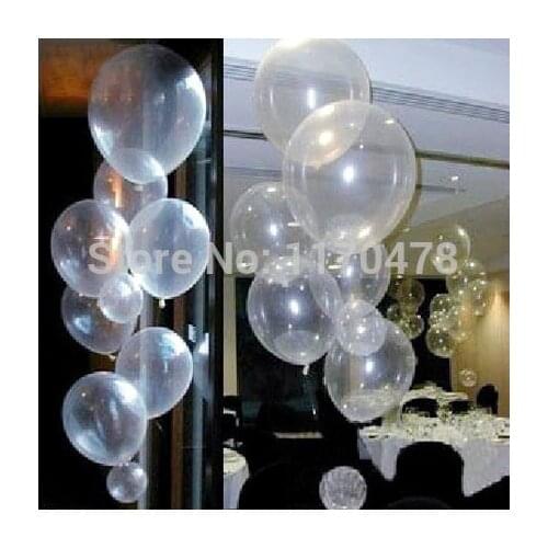 100pc/lot 12inch Clear Transparent Latex helium Balloons Wedding Birthday Party Ballons Decoration Supplies toy