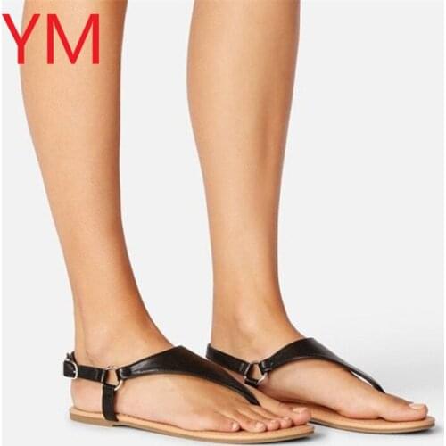 2020 New Striped Belt-buckle Non-slip Flat Sandals Woman Shoes Bohemian Non-slip Flat Womens Summer Footwear Zapatos De Mujer