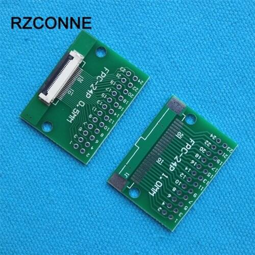 24P FFC FPC Adapter 0.5MM/1.0MM Pitch w/ 0.5mm flip cover to 2.54mm 24Pin Flat Cable Socket Connector for TFT LCD new