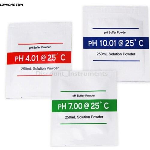3 Bags/set Point 4.01 7.00 10.01 Good Quality PH Buffer Solution Powder For PH Test Meter Measure Calibration