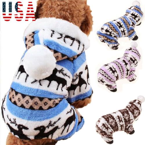 Velvet Pet Clothes Dog Hooded Pajama Cute Soft Fleece Puppy Teddy Cat Autumn Winter Warm Sleepwear Coat Plus Size XXL