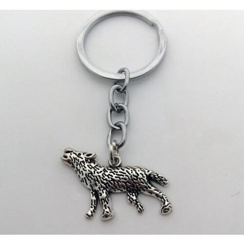 2020 animal howling wolf pendant keychain alloy jewelry key chain pendant diy jewelry keychain