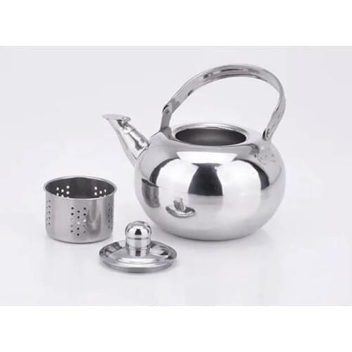 Stainless Steel Tea Kettle Metal Coffee Tea Pot with Infuser Kitchen Camping