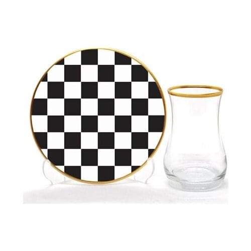Drop Tea Set 12 pieces Checkerboard