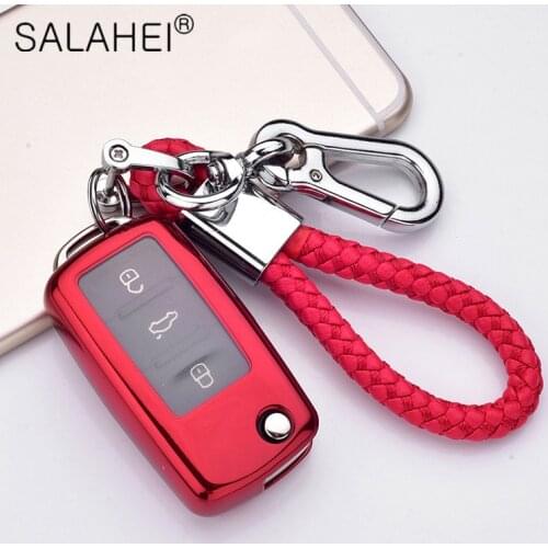 TPU+PC Car Key Cover Case For Volkswagen VW POLO Tiguan Passat B5 B6 B7 Golf EOS Scirocco Jetta MK6 Octavia interior Accessories