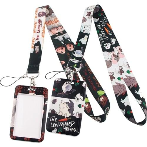 DZ1608 The Untamed mo dao zu shi bunny Lanyard Credit ID Badge Holder Key Rings Bag Student Travel Bank Bus Card Cover Keychain