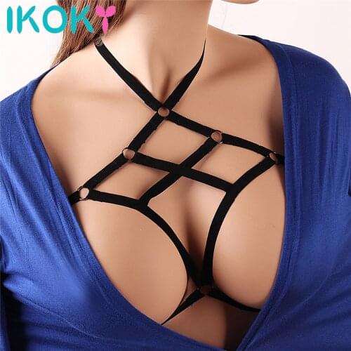 IKOKY Erotic Lingerie Bondage Sexy Breast Harness Sexy Lingerie Bra Adults Game Body Binding Sex Toys for Women Sleepwear
