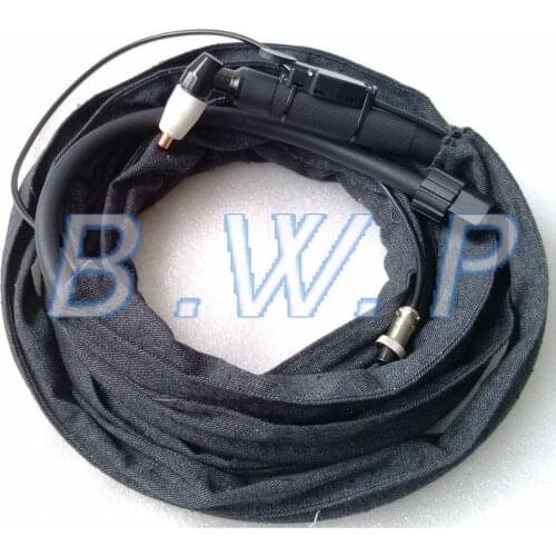PT-31 LGK-40 30A 40A Air Plasma Cutter Torch Gun 5M (16 Feet) Hose Nut M16*1.5mm Female Air Socket 2 Pins Cloth Cover