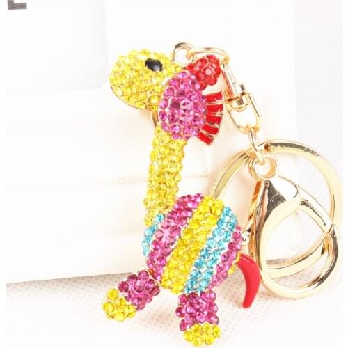 Lovely Giraffe Multi-color Charm Crystal Rhinestone Pendant Purse Bag Key Ring Chain Wedding Creative Best Fashion Gift
