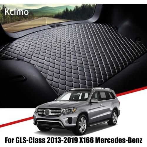 Leather Car Trunk Mat Carpet Tail Benz X166 Cargo Liners For Mercedes Benz GLS Class 2013-2019 Trunk Boot Mat Benz GLS Liner Pad