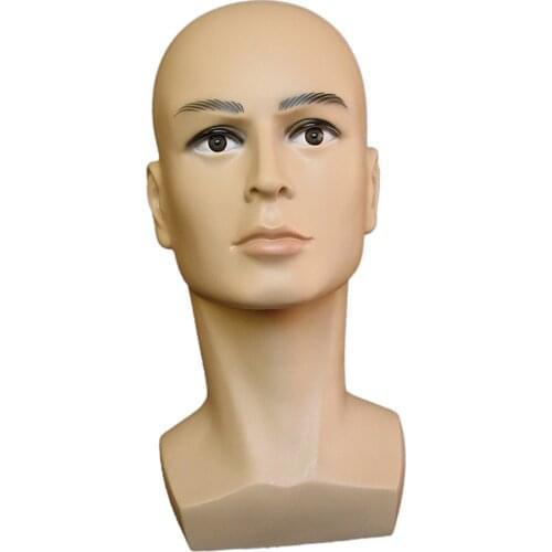 1 Piece Male Life Size Mannequin Head for Wigs, Hats, Sunglasses And Jewelry Displaying