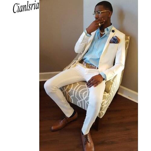 2021 White Slim Fit Latest Men Suit Summer Leisure Wedding Tuxedo 2 Pieces Men Suits Prom Business Blazer Pant Suit Costume