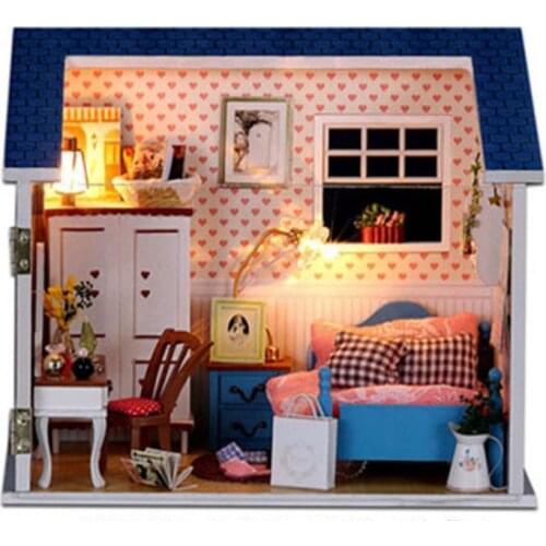 Doll House Model Building Kits Handmade Miniature With Light And Furniture Wooden Dollhouse Toy Christmas Birthday Greative Gift