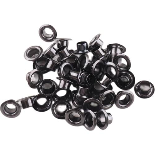100 sets Metal Eyelets 4*8mm gun black with Grommet for DIY Scrapbooking Shoe Belt Bag Tag Clothes Backpack Accessories Sewing