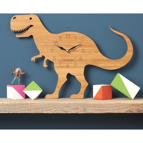 INS Nordic Children Kids Room Living Room Wall Clock Mute 3D Cartoon Cute Dinosaur Wall Clock Decor Set Home Nursery Photo Props