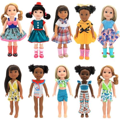 2020 New Vintage Dress Fit For American GirlS Doll 14 Inch Doll Clothes , Shoes are not included