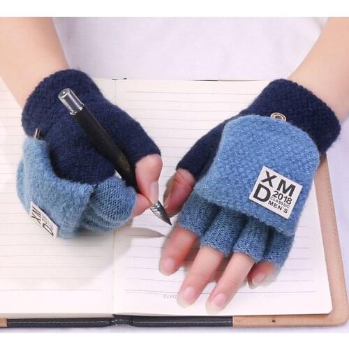 5-10 Years Old Children’s Winter Fingerless Gloves Kids Cute Star Warm Soft Knitted Mittens Girls Boys Indoor and Outdoor Sports