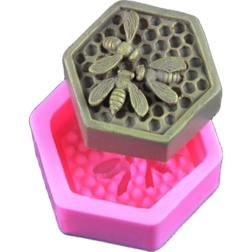 Bee Honeycomb Silicone Soap Molds Fondant Chocolate Cake Mold Resin Clay Candle Moulds DIY Kitchen Baking Cake Tools E925