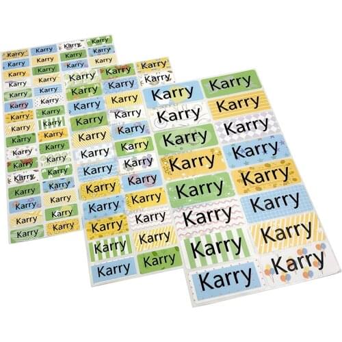 Custom Name Stickers Personalized Multicolor Tag Labels Waterproof Children School Stationery Water Bottle Pencil For boy