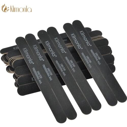 50Pcs/lot 100/180/240/320 Nail File Professional Portable Manicure Pedicure All UV Gel Straight Black Pilniczek Do Paznokci Disp