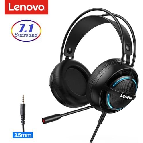 Lenovo G30 Wired Headset 7.1 Stereo RGB Over-Ear Gaming Headphone with Mic Noise Canceling USB/3.5mm Earphone