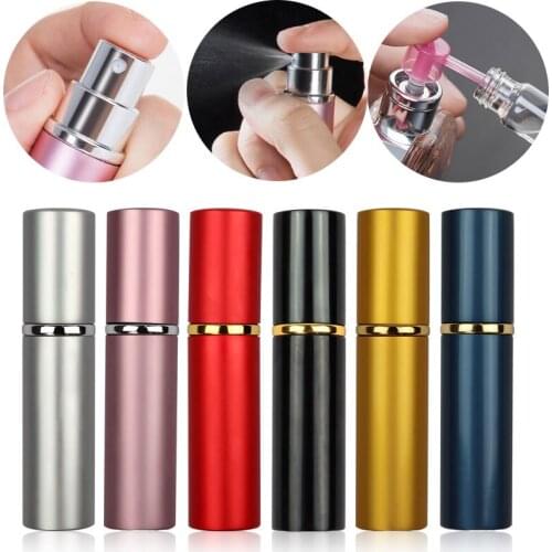 5ml 10ml Empty Aluminum Perfume Bottle Atomizer For Traveler 6 Color Portable Refillable Parfum Bottles Sprayer Pump