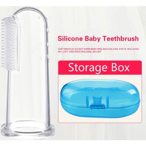 Silicon Toothbrush+Box Baby Finger Toothbrush Children Teeth Clean Soft Silicone Infant Tooth Brush Rubber Cleaning Baby Brush