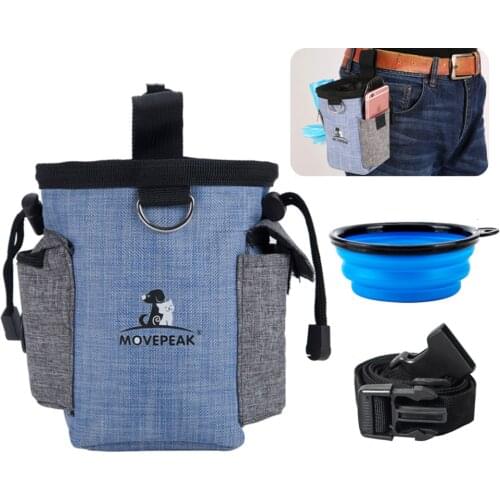 Oxford Portable Food Pet Training Bag Dog Large Capacity Treat Pouch Drawstring Carries Outdoor Garbage Hands Free Waist Bags