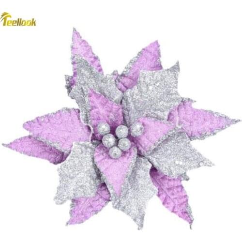 Teellook 5pcs New Year Christmas Decoration Flower Christmas Family Hotel Decoration Christmas Tree Pendant