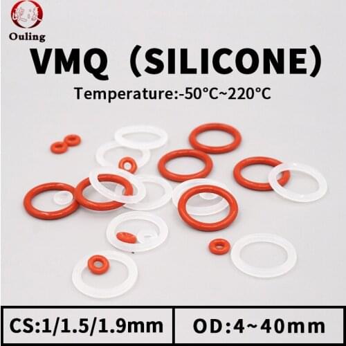 Silicone rubber O-ring sealing gasket ring gasket thickness CS1/1.5/1.9 air-tight waterproof soft elastic rubber