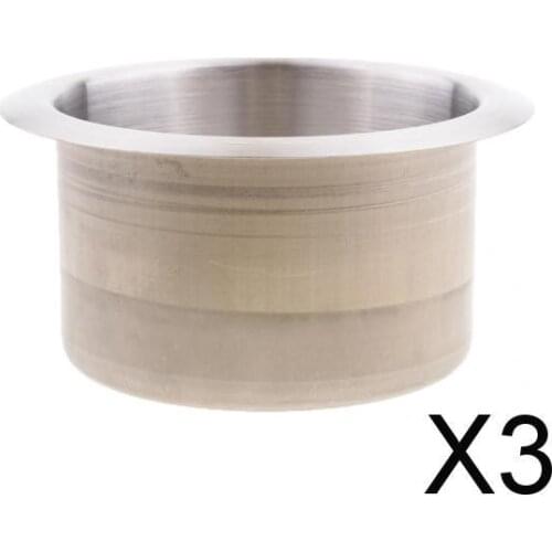 3x Stainless Steel Recessed Cup Drink Holder for RV Boat Marine Camper Trailer Motorhome