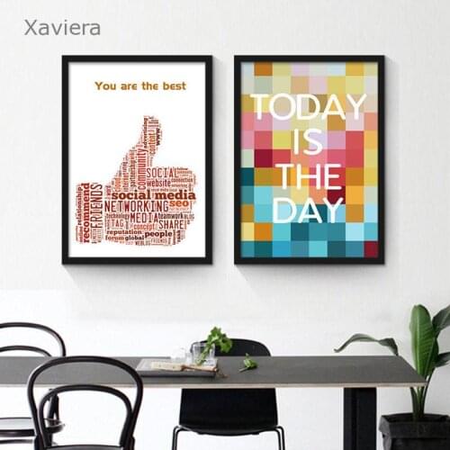 Nordic Home Decoration Canvas Painting You Are The Best Inspirational Quote Poster Modern Abstract Art Picture Office Mural