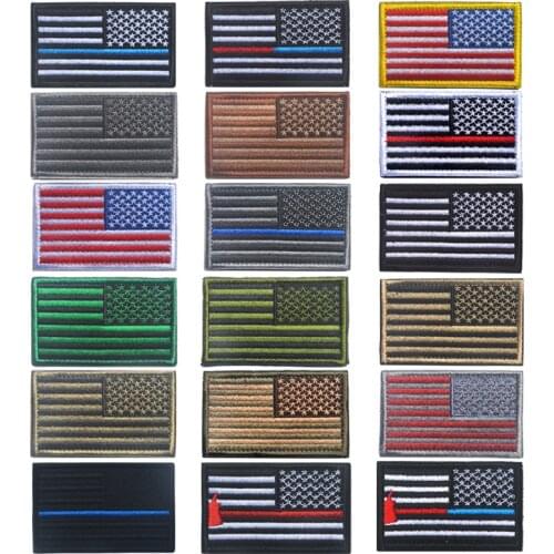 High Grade Embroidered thread American Flag Patches Embroidered Patriotic USA Military tactics Patch Iron-On/Sew