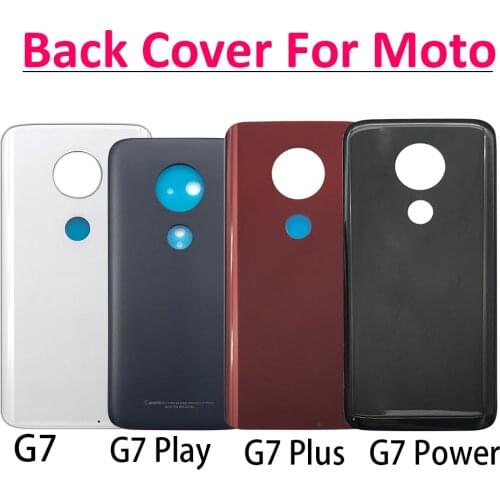 For Motorola Moto G7 Power / G7 Plus / G8 Play / G8 Plus Rear Back Housing Battery Cover Glass With Glue Adhesive Replacement