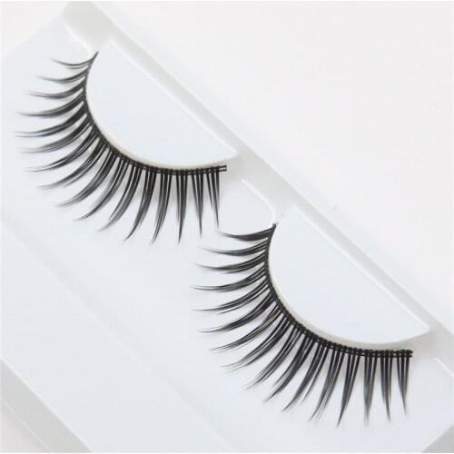 1 pair fashion installed fiber long eye lashes naturally thick Natural false eyelashes