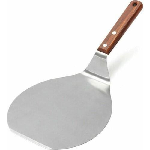 1Pc Pizza Shovel Stainless Steel Pizza Peel Tray Shovel 33cm Long Wooden Handle For Kitchen DIY Pizza Pie Cakes Baking Tool