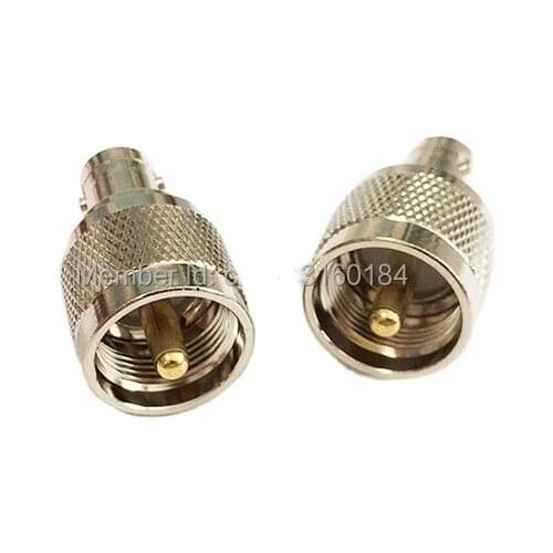 1pc UHF Male Plug to BNC Female Jack RF Coax convertor Straight Nickelplated NEW wholesale
