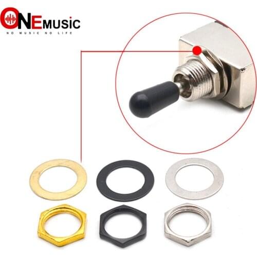 10 Sets Hexagon M12 Electric Bass Guitar Nut Washer for Toggle Switch 12MM Bass Guitar Switch Nut Gasket Black/Gold/Chrome