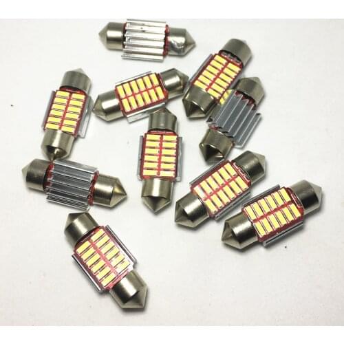 100PCS C10W C5W LED Canbus no error Festoon 31mm 36mm 39mm 41mm car Bulb Interior Reading Light License Plate Lamp White 5000K